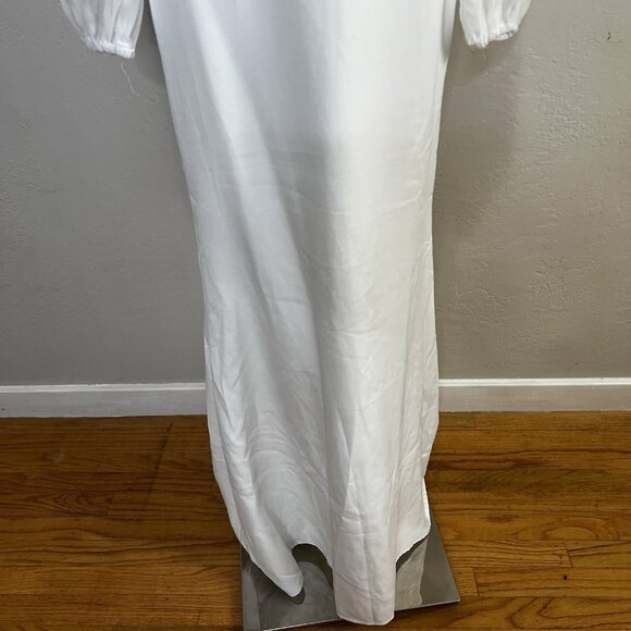 Lulus Maxi Dress‎ Immaculate Romance White Sheer Organza Long Sleeve Size XS NEW - Picture 3 of 12